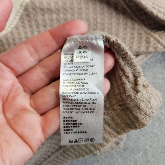 Free People Sweater Womens XS Copenhagen Thermal Waffle Contrasting Sleeves - Picture 11 of 16